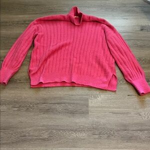 Jessica Simpson Hot Pink Ribbed Turtleneck Sweater